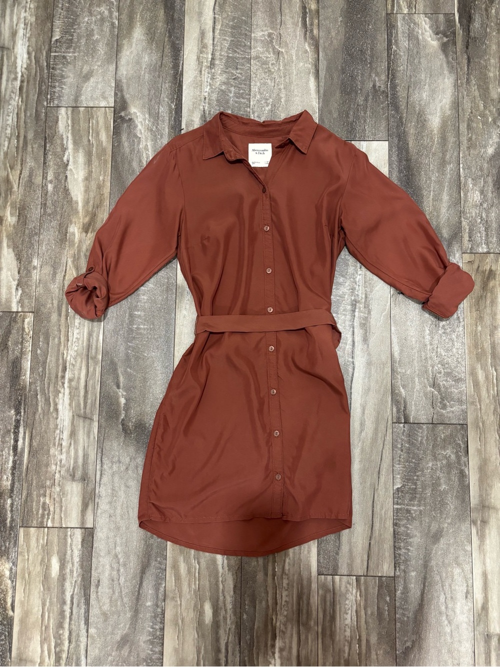 Abercrombie & Fitch Button Front Casual Dress Waist Tie Shirt-Dress Sz S